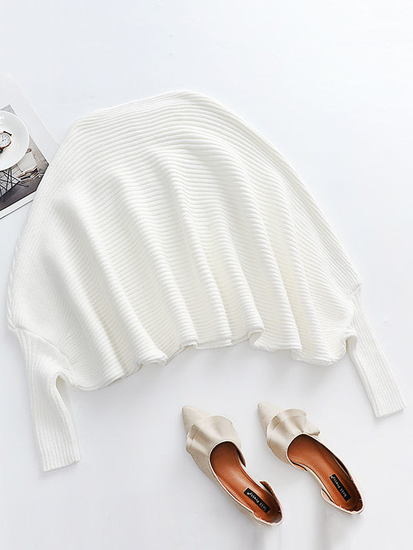 xakxx Casual Loose 6 Colors Off-The-Shoulder Long Sleeves Sweater Top
