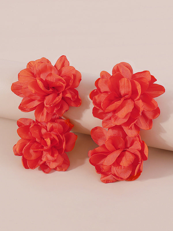 xakxx Three-Dimensional Flower Drop Earrings