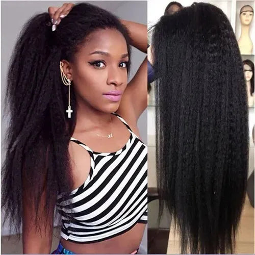Ishow 10 12 14 16 18 inch 30 32 34 36 38 40inch Human Hair Wigs Yaki Straight Kinky Curly Water Loose Deep Body Lace Front Wig for Women All Ages Natural Color