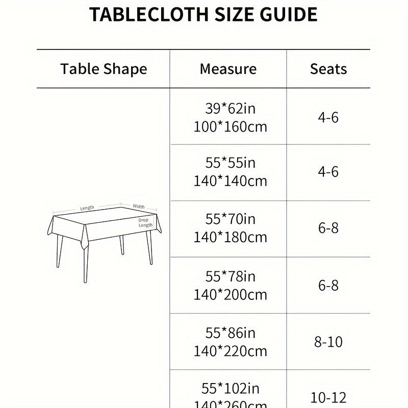 1pc, Luxurious Gray Waterproof Rectangular Table Cover - Stain-Resistant Polyester Fiber Fabric, Machine Washable, Perfect for Dining Room and Living Room Decoration, Easy Care and Maintenance