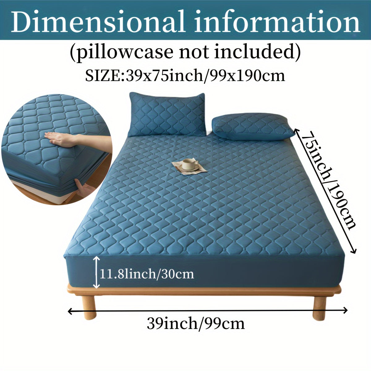 1pc Luxurious Waterproof Mattress Protector - Noiseless, Embossed, Dustproof, Thick, Breathable, Washable, Incontinence Protection - Ideal for Single, Twin, Full, Queen, King Bed Sizes, Bedroom, Guest Room, Apartment, School