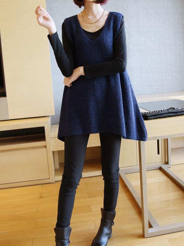 xakxx Casual V-Neck Knitting Vest
