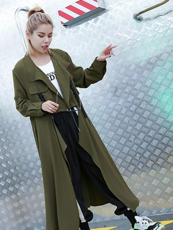 xakxx Light Loose Solid Trench Coat
