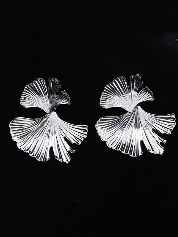 xakxx Geometric Leaves Shape Solid Color Drop Earrings