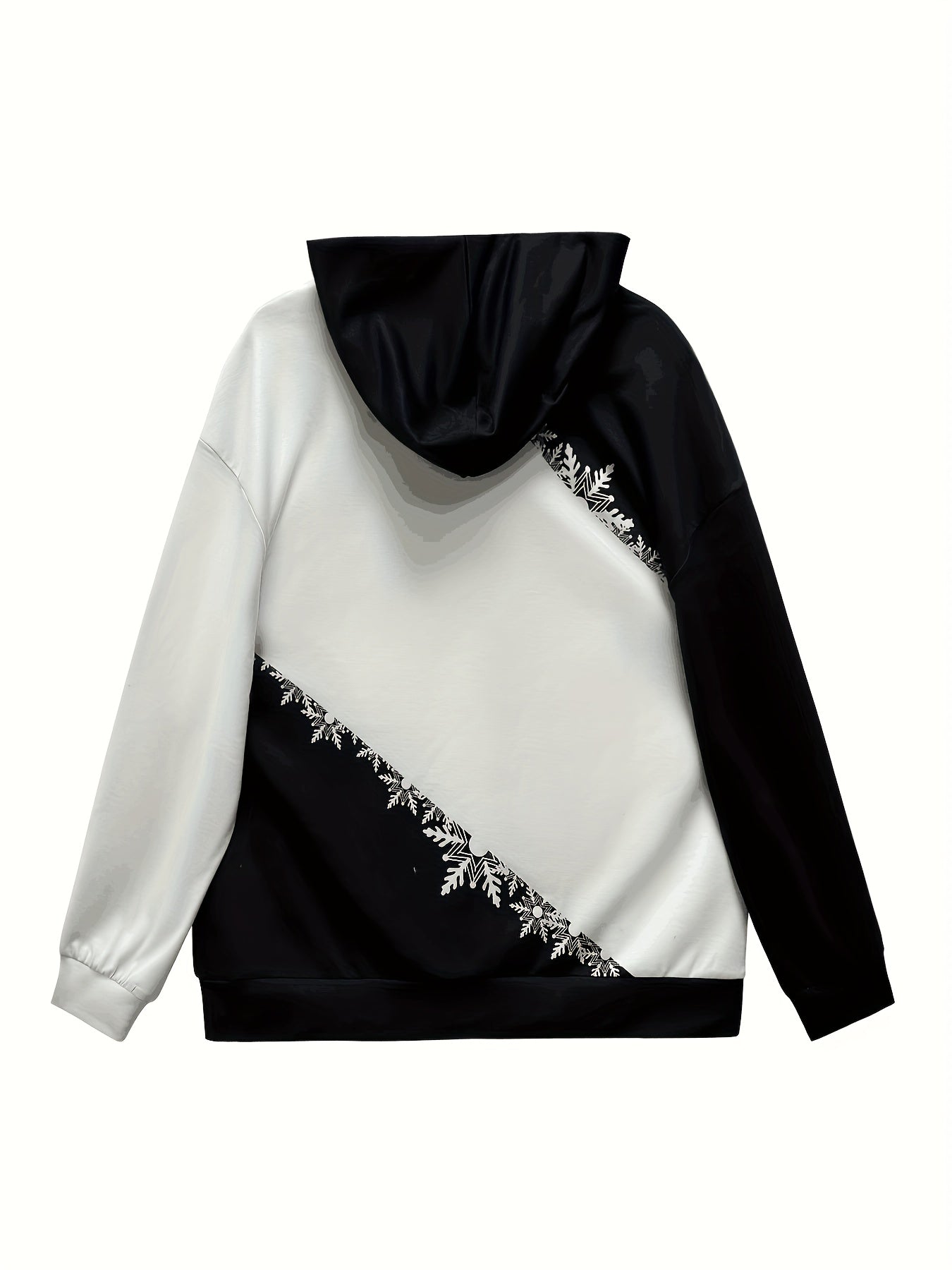 Festive Christmas Snowman & Snowflake Hoodie - Cozy Polyester, Machine Washable, Elegant Knit Pullover for Women
