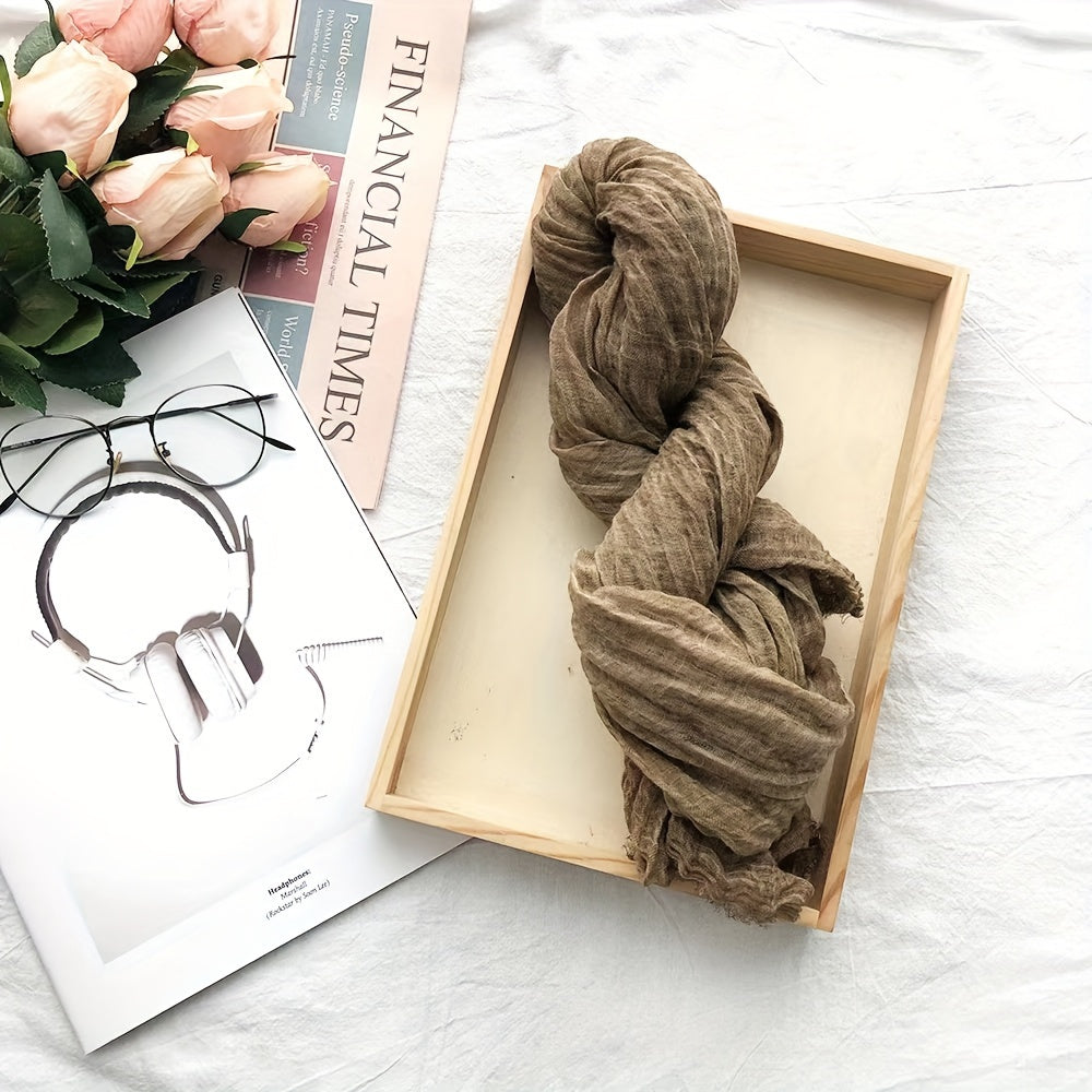 1pc Luxurious Linen Scarf - Vibrant Solid Color, Soft and Breathable, Perfect for Autumn and Winter, Stylish Shawl Alternative - New Arrival for Men