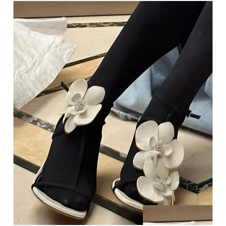 Sandals Flower Luxury Designer High Heels Women Fashion Female Summer Slingback Brand Party Dress Drop Delivery Shoes Accessories Dhras