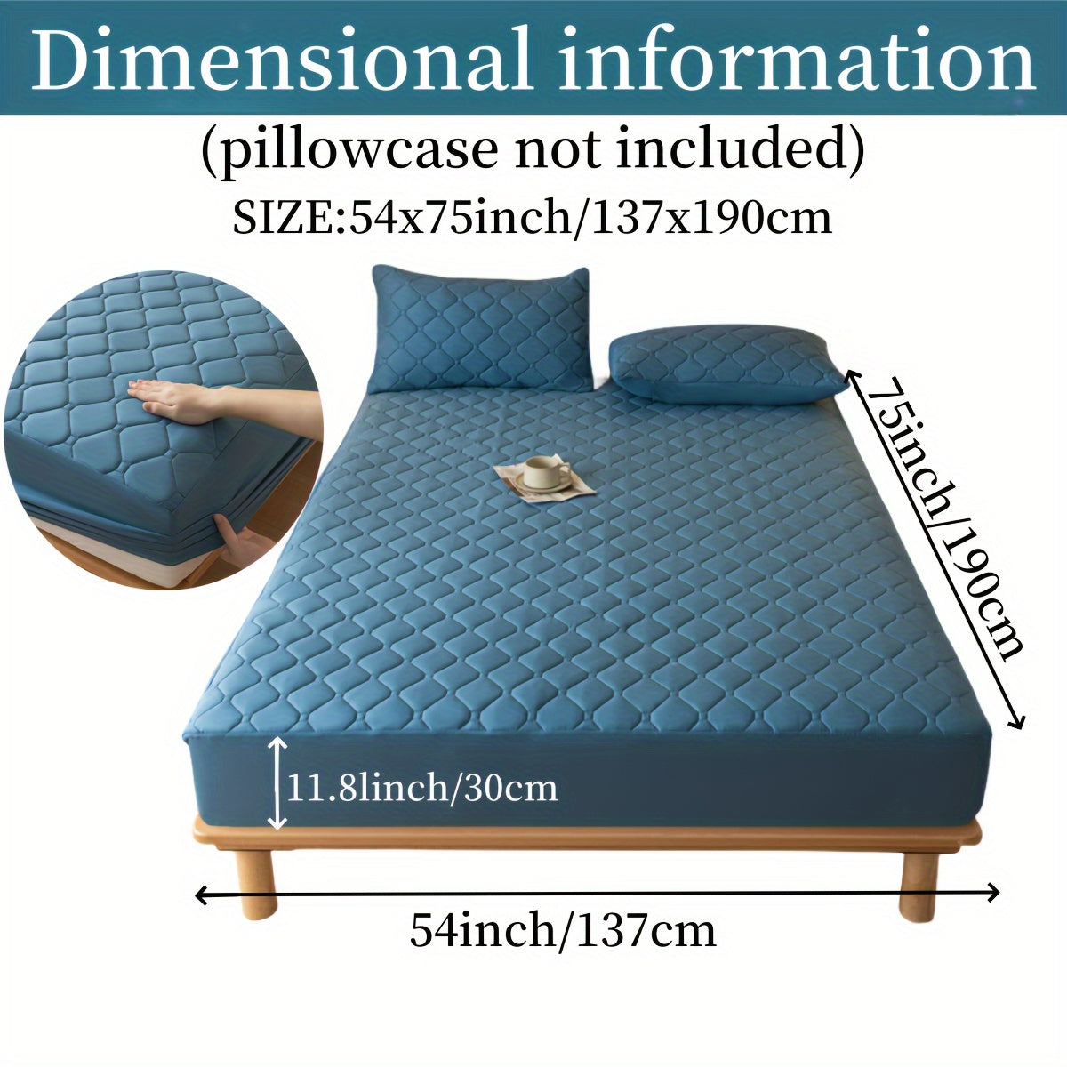 1pc Luxurious Waterproof Mattress Protector - Noiseless, Embossed, Dustproof, Thick, Breathable, Washable, Incontinence Protection - Ideal for Single, Twin, Full, Queen, King Bed Sizes, Bedroom, Guest Room, Apartment, School