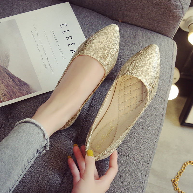 XGRAVITY Fashion New Autumn Brand Chunky Heel Shoes Split Leather Snakeskin Soft Women Shoes Round Toe Shoes Ladies Dress Shoes
