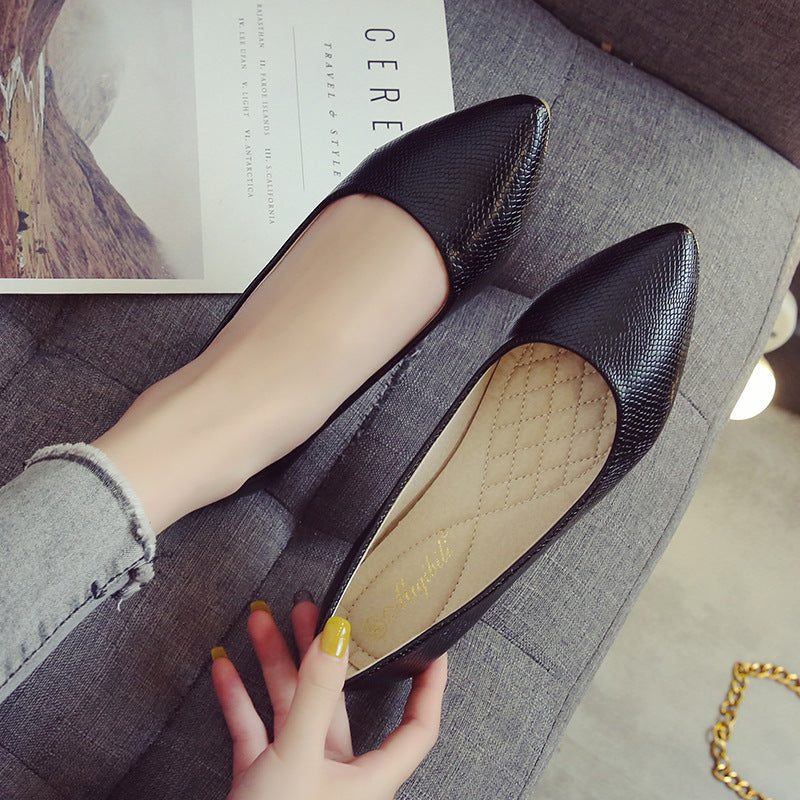 XGRAVITY Fashion New Autumn Brand Chunky Heel Shoes Split Leather Snakeskin Soft Women Shoes Round Toe Shoes Ladies Dress Shoes