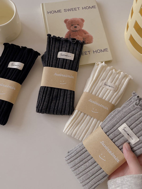 xakxx Pleated Wood Ear Lace Socks