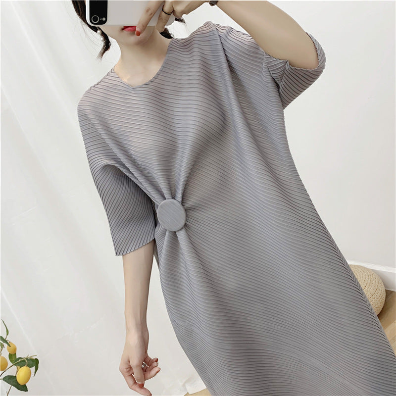 2025 hot-selling pleated dress irregular design pleated skirt Popular trade long dress high-end skirt large size women's clothing