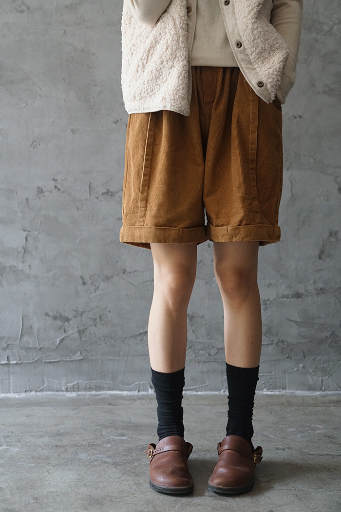 casual literary and artistic corduroy trendy versatile and thin straight trousers old short boots autumn and winter K19314