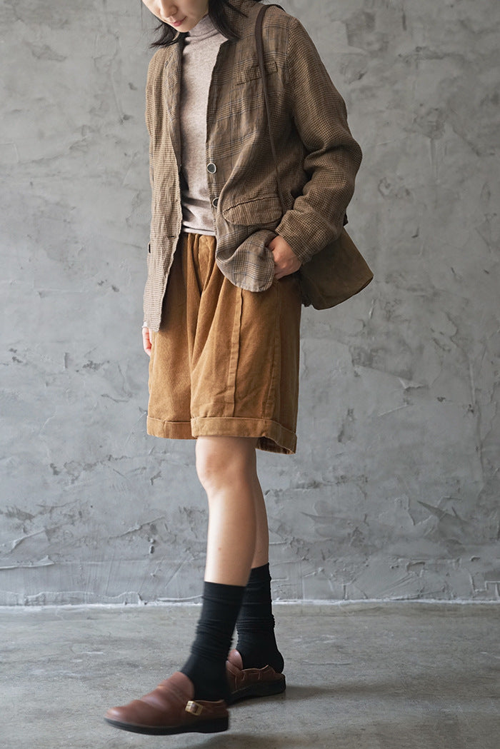 casual literary and artistic corduroy trendy versatile and thin straight trousers old short boots autumn and winter K19314