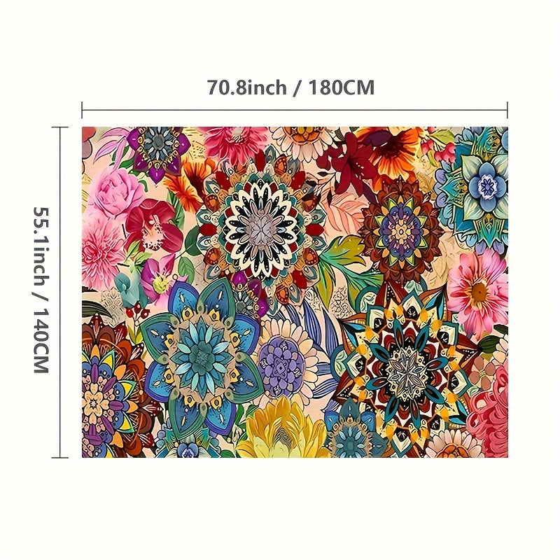 1pc Vintage Floral Tablecloth - Durable, Waterproof, Oil-Proof, and Washable - Perfect for Picnic, Camping, Weddings, Birthday Parties, Restaurants, and Buffet Dinners with Easy Clean Design