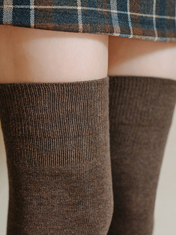 xakxx Casual Skinny Leg Solid Color Stockings Accessories