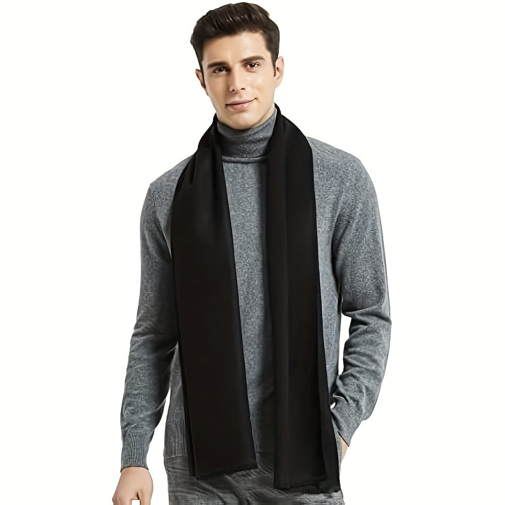 Men's 100% Cotton Knit Scarf - Casual Style Soft Warm Scarves for Winter