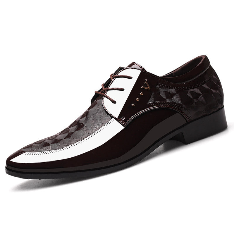 Premium Glossy Leather Derby Shoes - Classic Lace-up Front, Comfortable for Business & Weddings - Perfect Black Tie Optional Dress Shoes for Men