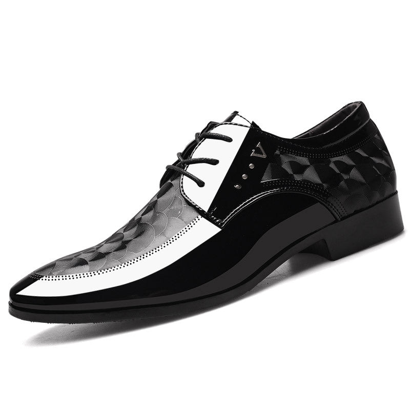 Premium Glossy Leather Derby Shoes - Classic Lace-up Front, Comfortable for Business & Weddings - Perfect Black Tie Optional Dress Shoes for Men