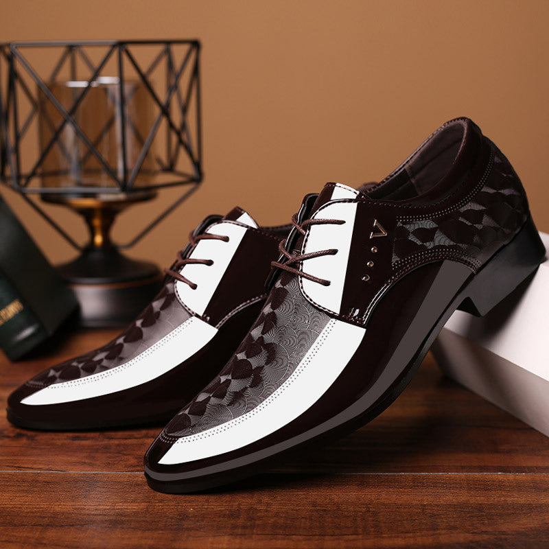 Premium Glossy Leather Derby Shoes - Classic Lace-up Front, Comfortable for Business & Weddings - Perfect Black Tie Optional Dress Shoes for Men