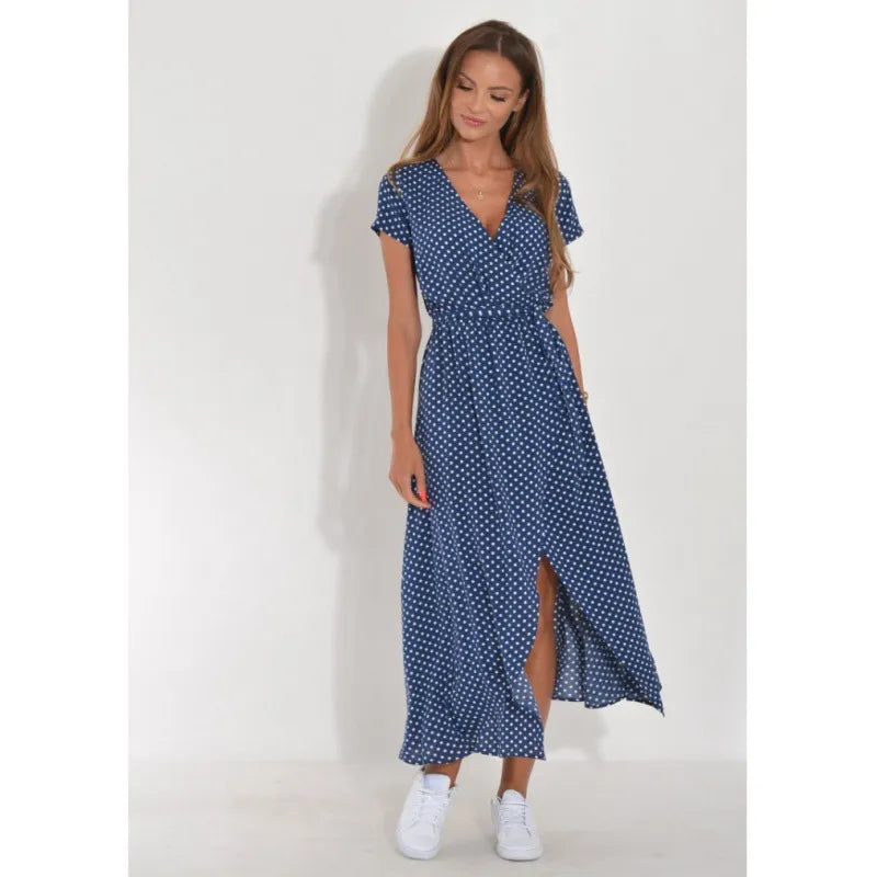 designer womens skirt summer new V-neck print lace-up Lady Floral dress Blue purple pink Urban fashion Clothes 33a fa5