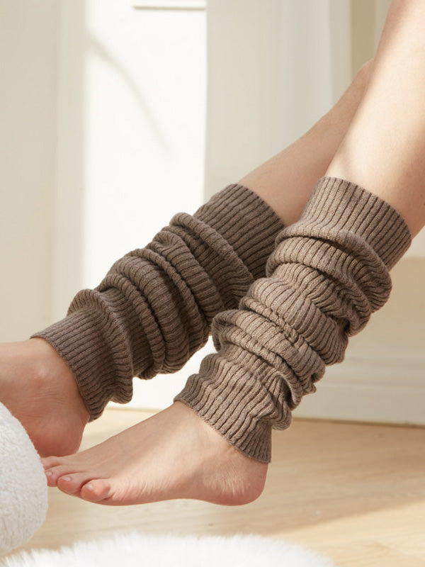 xakxx Knitted Solid Color Leg Warmers Accessories