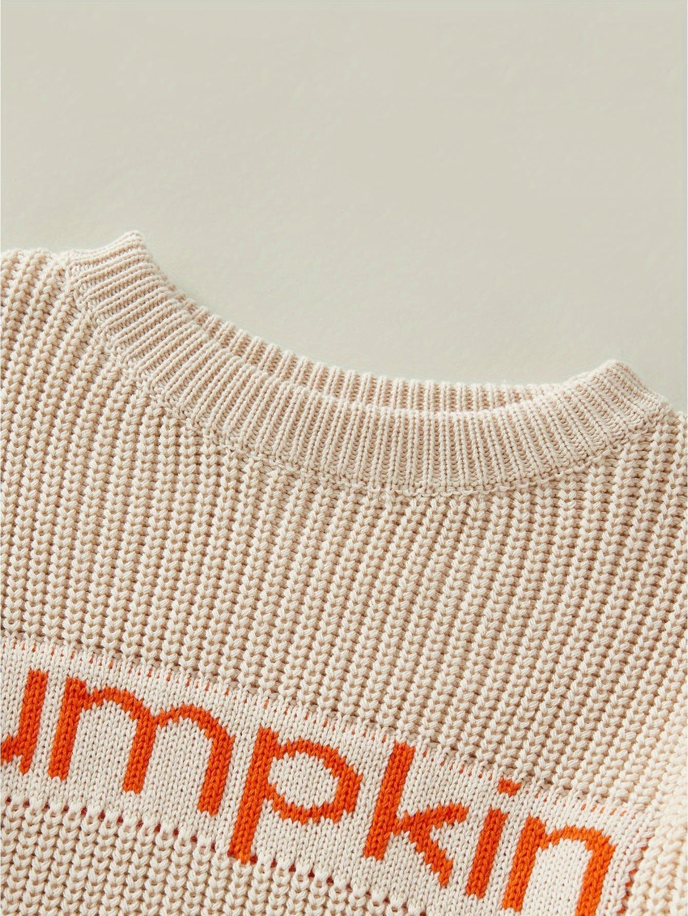 Toddler Baby Girls Boys Halloween Sweater, Letter Print Long-Sleeved Round Neck Pullover Knitwear