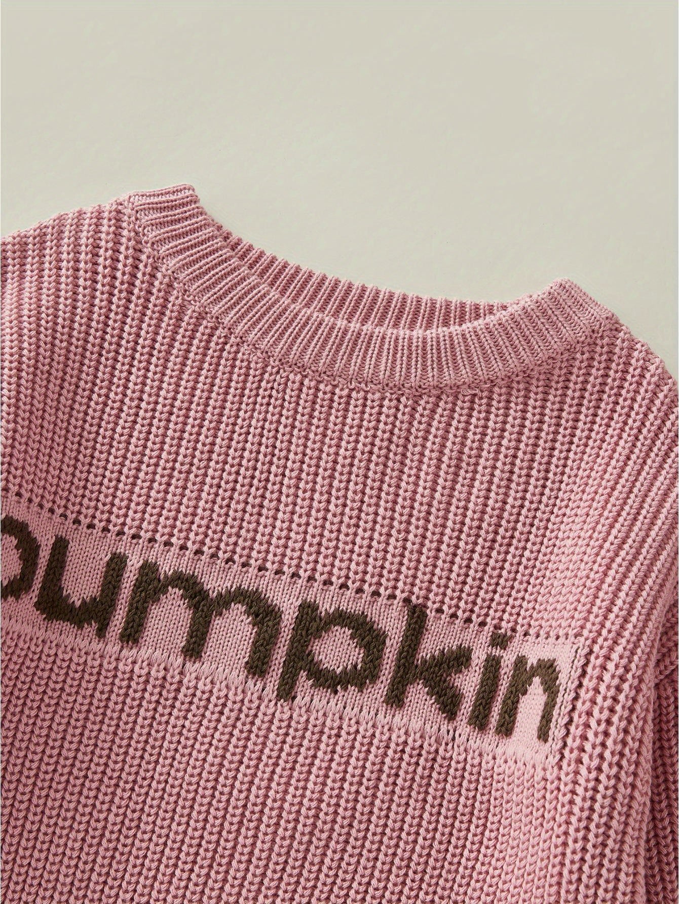 Toddler Baby Girls Boys Halloween Sweater, Letter Print Long-Sleeved Round Neck Pullover Knitwear