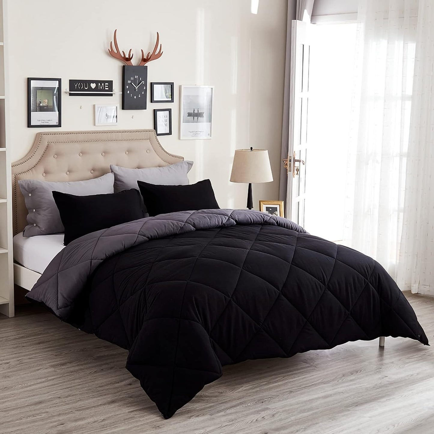 3-Piece Luxurious Comforter Set - Ultra Soft, Breathable, and Comfortable Quilted Duvet Insert with 2 Pillow Shams - Soft Bedding for All Seasons, Hypoallergenic, and Easy Care