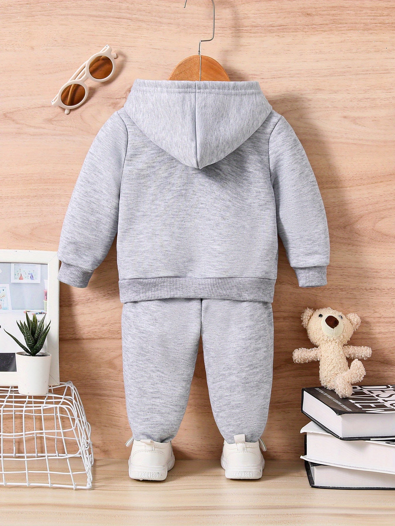 Infant Baby Fashion Long Sleeve Hooded Sweatshirt Set Cartoon Toy Car Christmas Tree Print Baby Boy Trousers Set