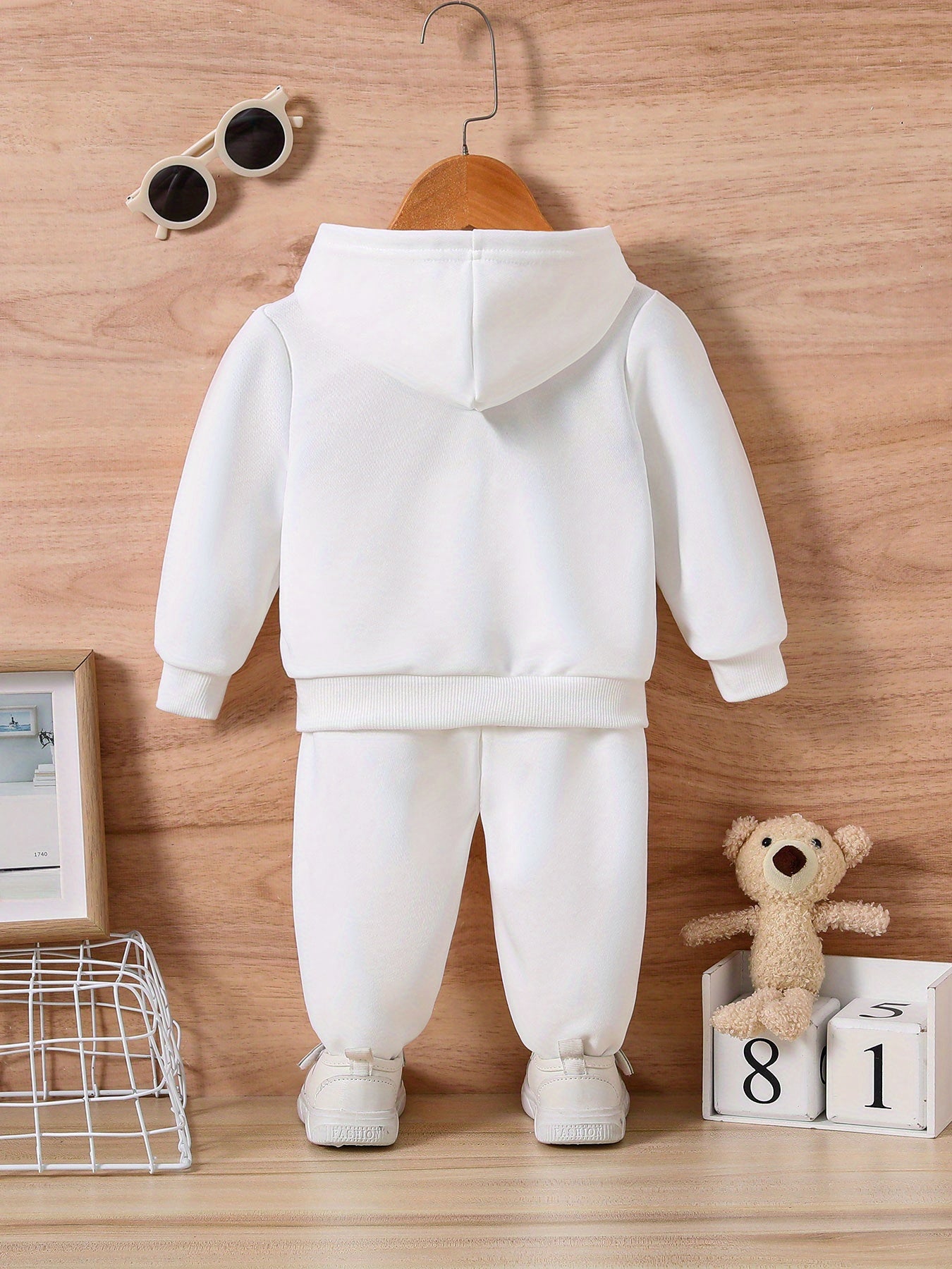 Infant Baby Fashion Long Sleeve Hooded Sweatshirt Set Cartoon Toy Car Christmas Tree Print Baby Boy Trousers Set