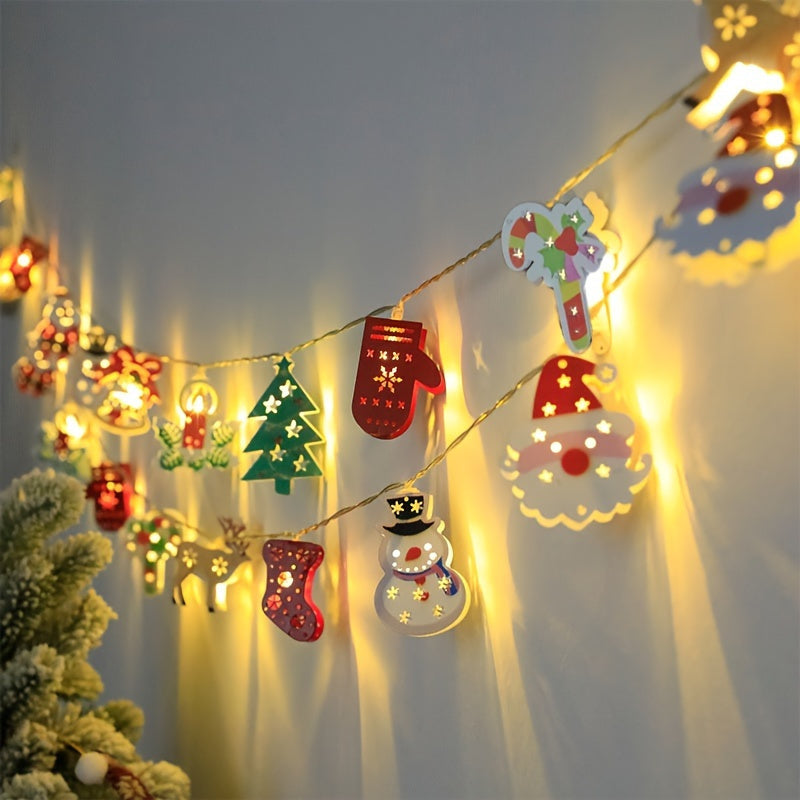 Perfect for Indoor Holiday Decorations LED Christmas Lights String - Charming Santa Claus, Snowman, etc - Parties and Bedroom Ambiance