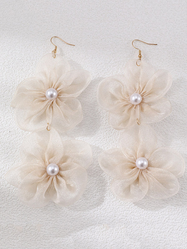 xakxx Three-Dimensional Flower Drop Earrings
