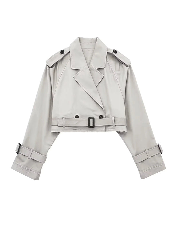 xakxx Long Sleeves Loose Split-Joint Lapel Jackets