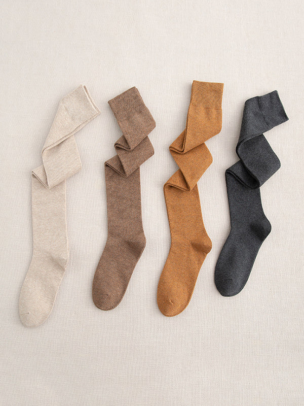 xakxx Casual Skinny Leg Solid Color Stockings Accessories