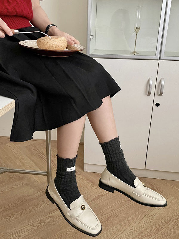 xakxx Pleated Wood Ear Lace Socks