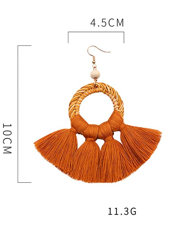 xakxx Tasseled Knitting Bohemia Earrings
