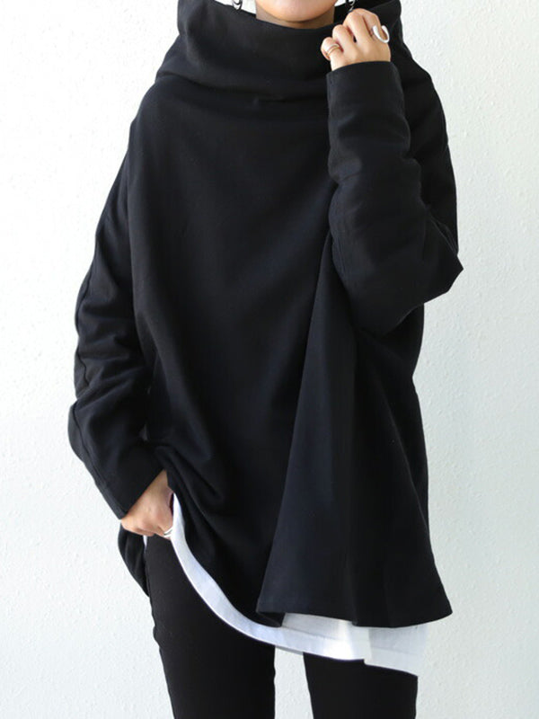 xakxx Urban Black&Gray High-Neck Long Sleeve Oversize T-Shirt