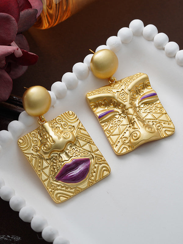 xakxx Asymmetric Embossed Earrings Accessories