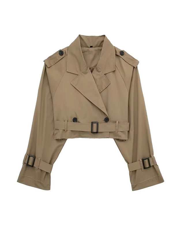 xakxx Long Sleeves Loose Split-Joint Lapel Jackets