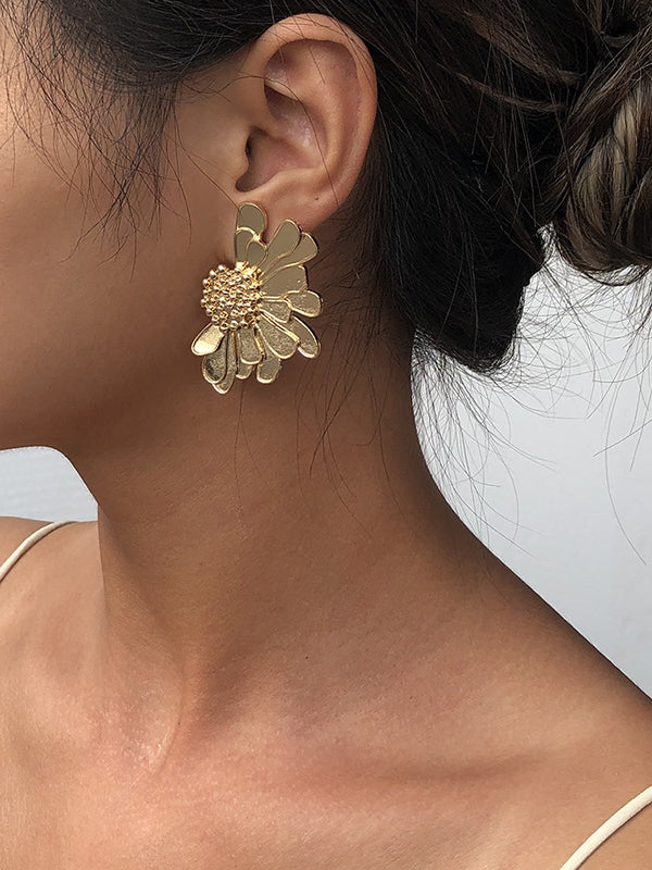 xakxx Vintage Alloy Flower Earrings