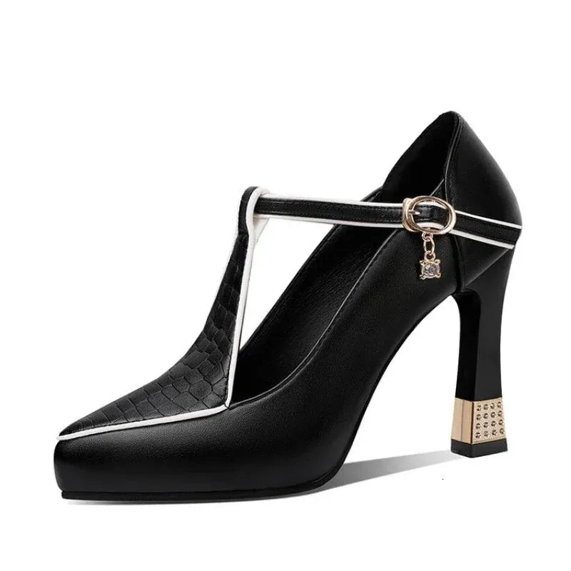 95Sexy Midheel Pointy Party Summer Fashion Dress Elegant Shoes for Skinny Heel High Women 240620