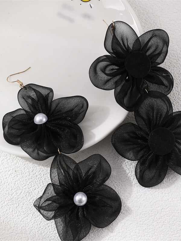 xakxx Three-Dimensional Flower Drop Earrings