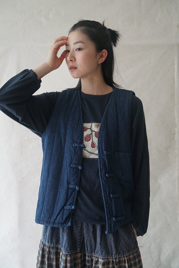 casual literary printing splicing ecological cotton long-sleeved T-shirt, environmentally friendly cotton knitted sweater bottoming shirt S0127