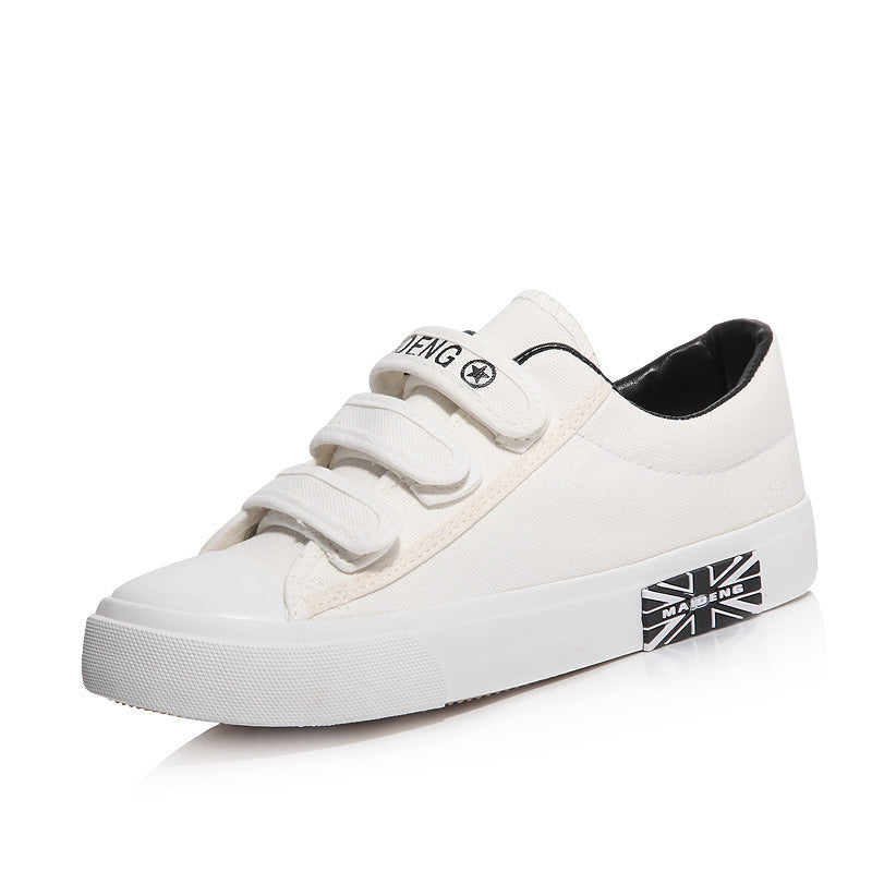 xakxx Large Wholesale Low-Top Velcro Women's Canvas Shoes Flat Solid Color Student Shoes Couple Union Flag Fashionable Ladies Shoes