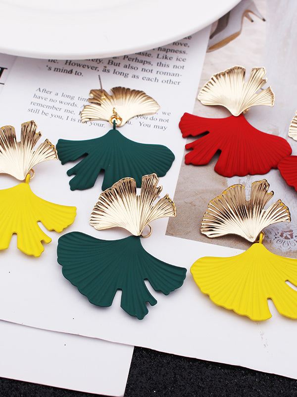 xakxx Geometric Leaves Shape Drop Earrings