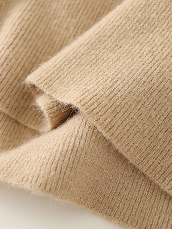 xakxx Simple Skinny Long Sleeves Solid Color High-Neck Pullovers