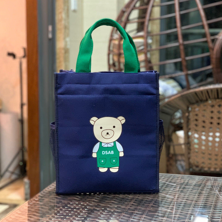 Large New Canvas Multi-Layer Student Cram School Bag File Bag Leisure Mummy Bag Work Lunch Bag Bento