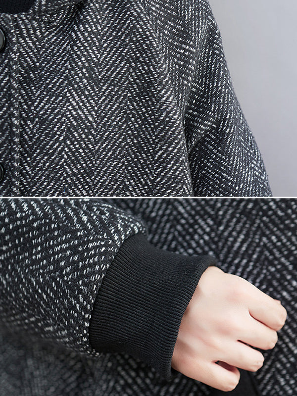 xakxx Original Creation Long Sleeves Loose Keep Warm Hooded Outerwear