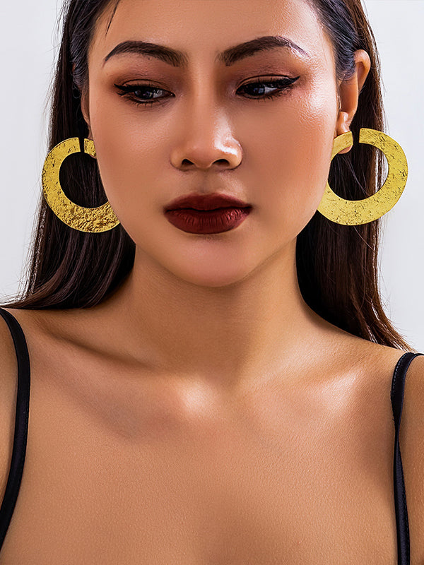 xakxx Geometric Hollow Solid Color Drop Earrings